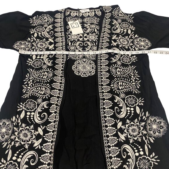 THML Maura Embroidered Black White Boho Kimono NWT Size S - Picture 9 of 10